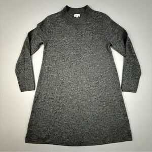 Garnet Hill Sweater Dress Women's Small Gray Merino Wool Knitwear Long Sleeve